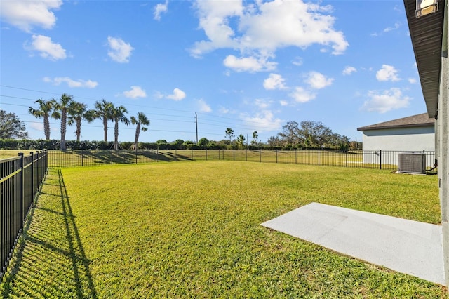 view of yard featuring a rural view and cooling unit