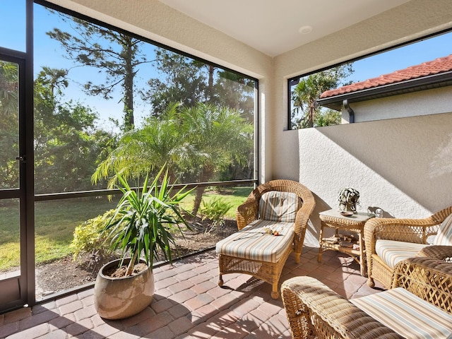 view of sunroom