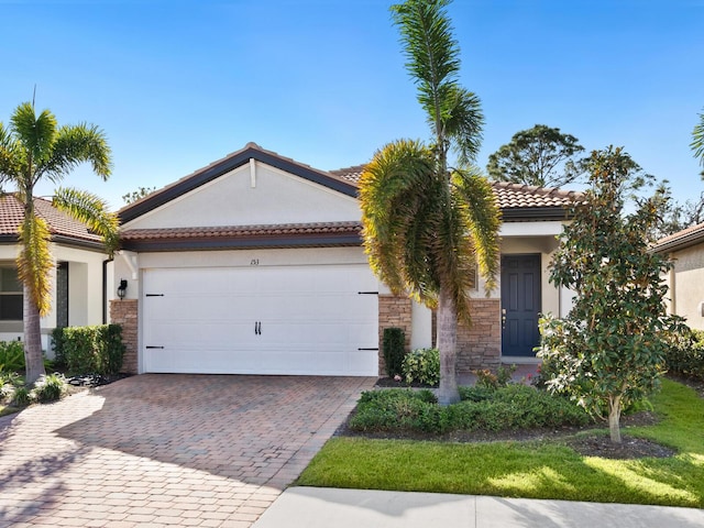 view of front of house with a garage