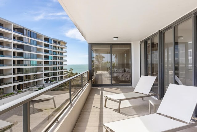 balcony with a water view