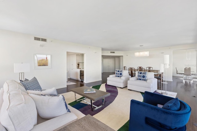 living room featuring wood-type flooring