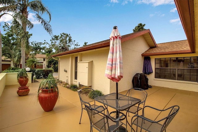 view of patio with area for grilling