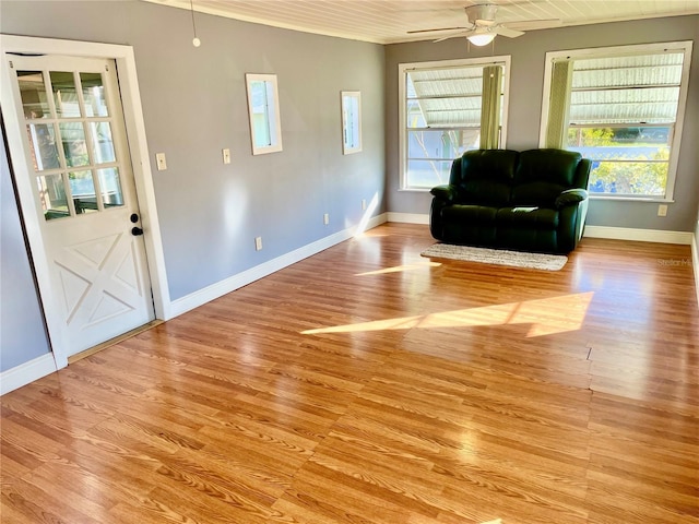 living area featuring light hardwood / wood-style floors and plenty of natural light