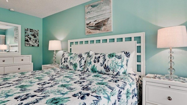 bedroom with a textured ceiling