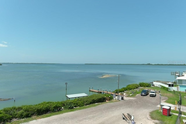 water view with a boat dock