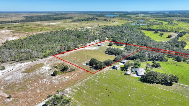 bird's eye view featuring a rural view