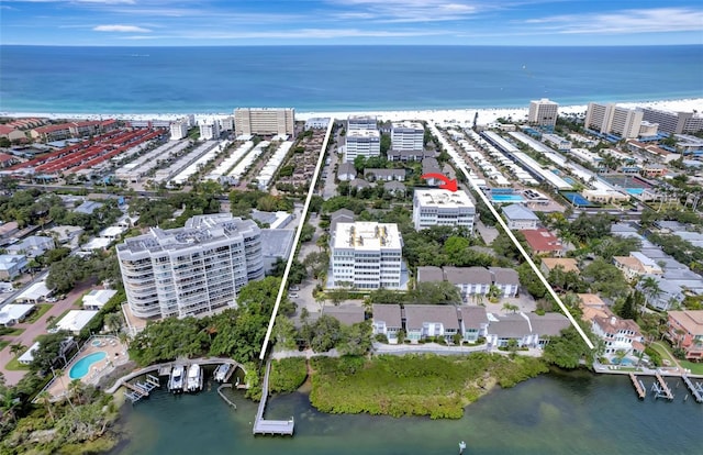 1200 E Peppertree Ln Unit 607, Sarasota, FL 34242 - aerial view of property's location featuring a nearby body of water