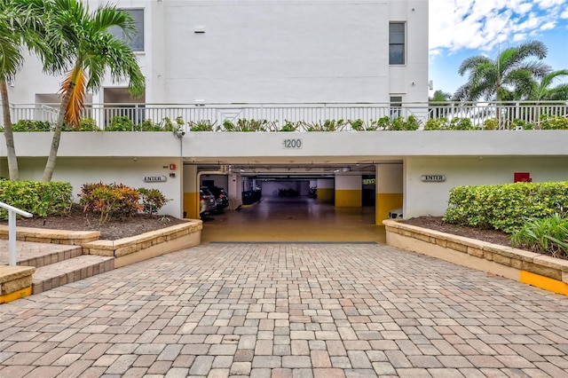 view of property featuring a garage