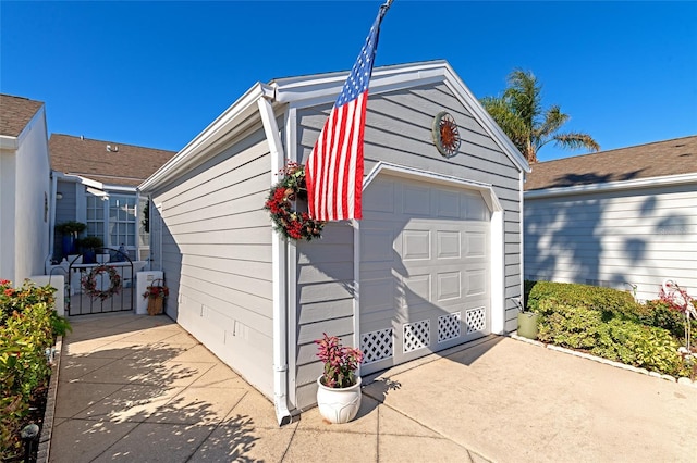 view of garage