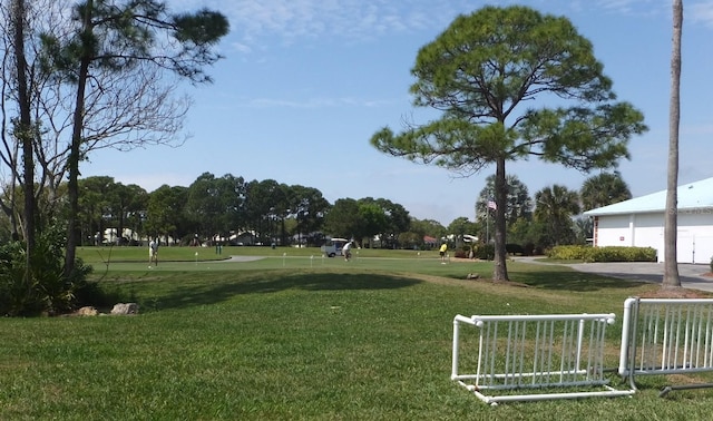 view of property's community featuring a yard