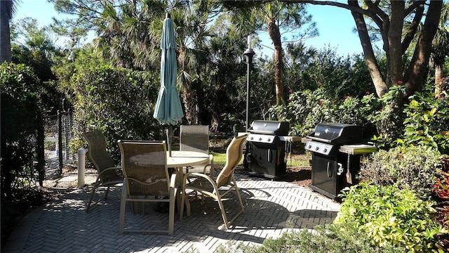 view of patio / terrace featuring a grill