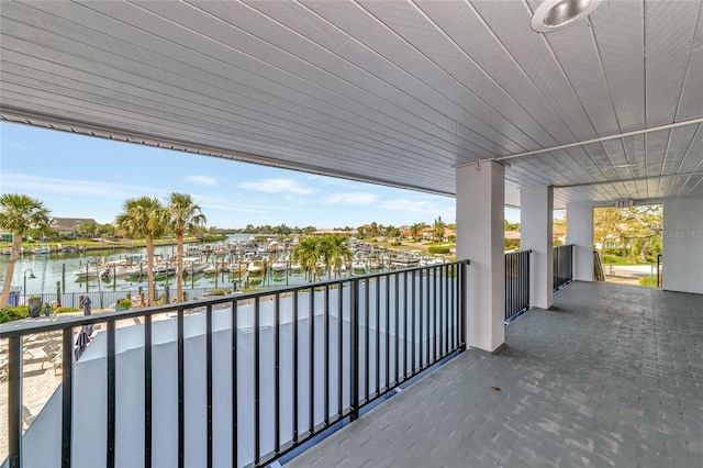 balcony with a water view