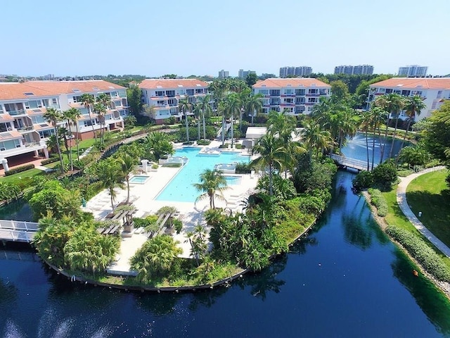 350 Gulf Of Mexico Dr Unit 211, Longboat Key, FL 34228 - aerial view of a pool and a nearby body of water