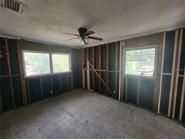 misc room featuring ceiling fan