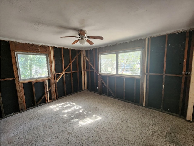 misc room featuring plenty of natural light and ceiling fan