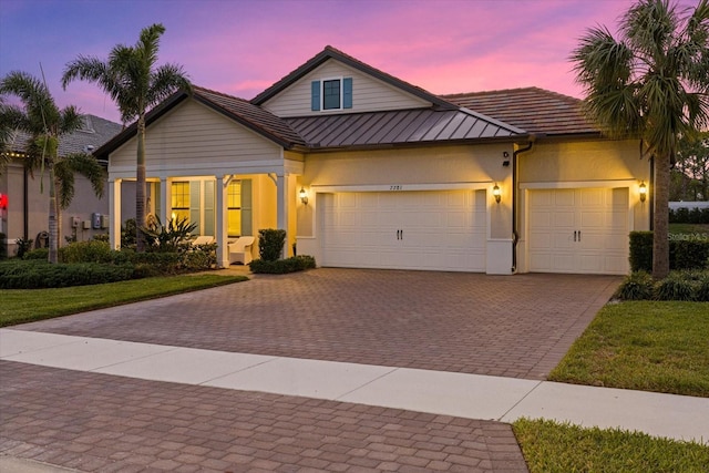 view of front of house featuring a garage