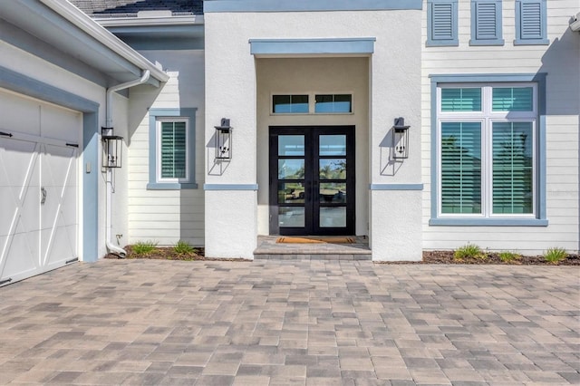 doorway to property with french doors