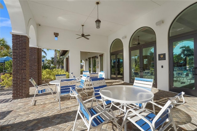 view of patio / terrace with ceiling fan