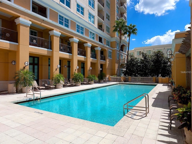 view of pool with a patio area