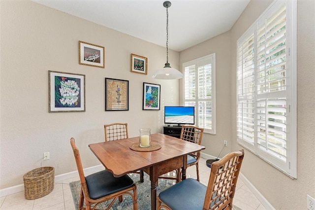 view of tiled dining space