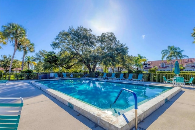 view of pool featuring a patio area