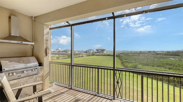 view of unfurnished sunroom