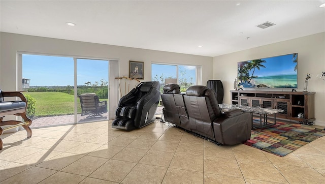 view of tiled living room