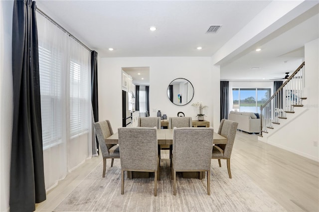 dining area featuring light hardwood / wood-style floors