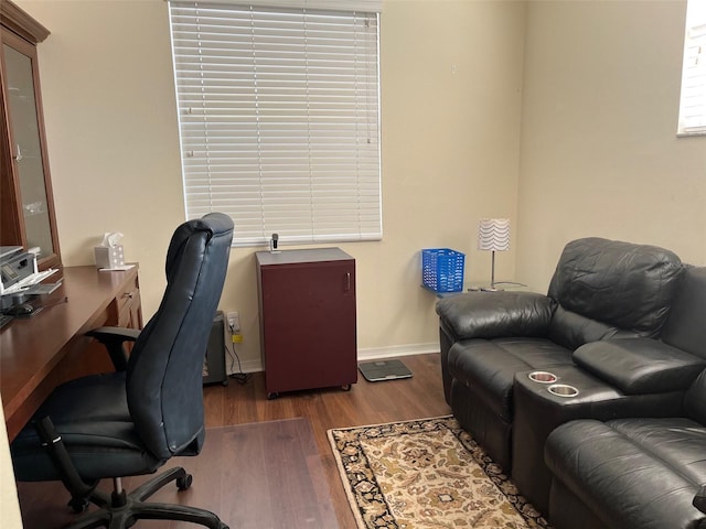 office featuring dark hardwood / wood-style floors