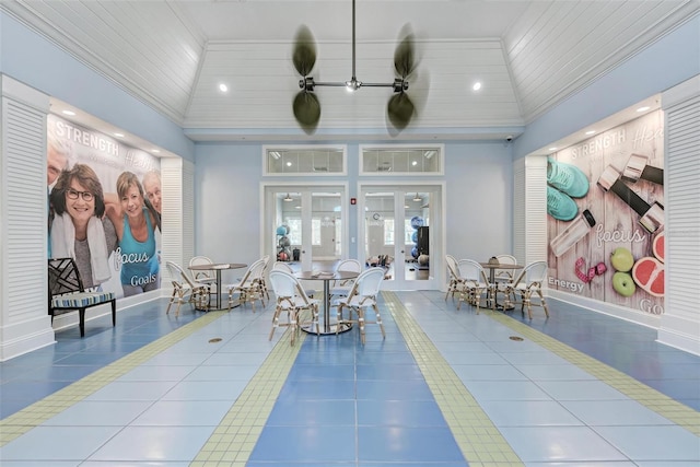 1387 Still River Dr, Venice, FL 34293 - community lobby featuring ornamental molding, recessed lighting, and a surveillance system