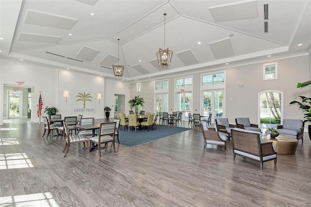 1387 Still River Dr, Venice, FL 34293 - common area with high vaulted ceiling and recessed lighting