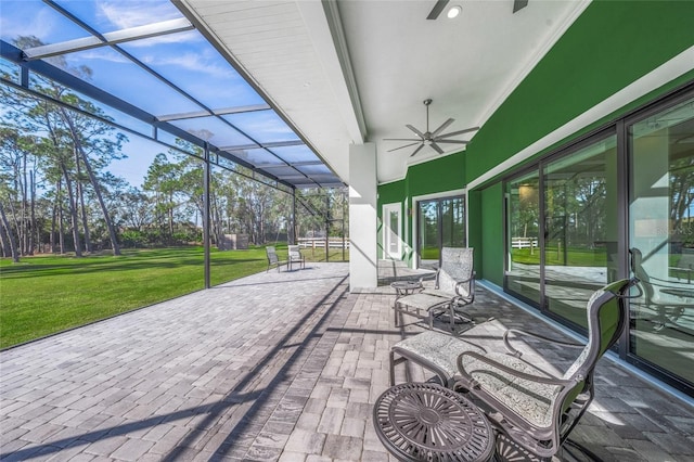 view of patio / terrace with ceiling fan