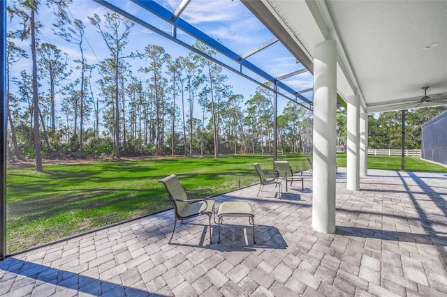 view of patio / terrace with ceiling fan