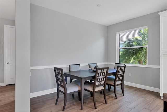 dining space featuring hardwood / wood-style flooring