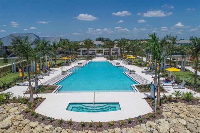 view of pool with a patio