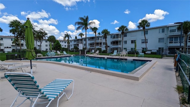 view of pool with a patio area