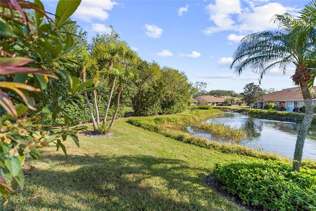 exterior space featuring a water view