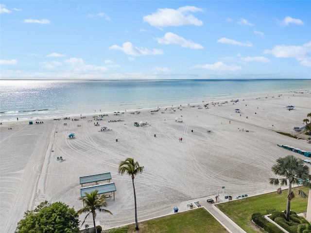 property view of water with a beach view