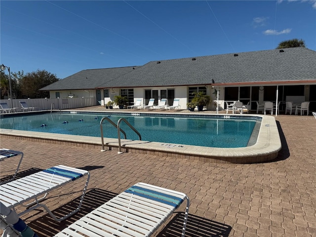 view of pool featuring a patio