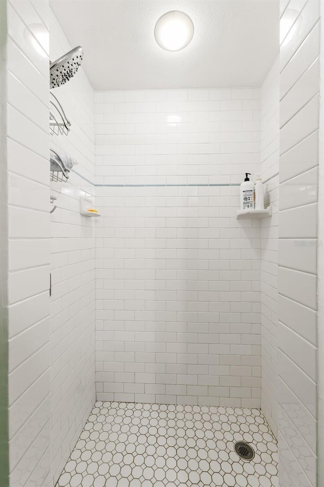 bathroom featuring a tile shower