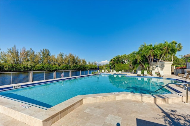 view of pool with a patio