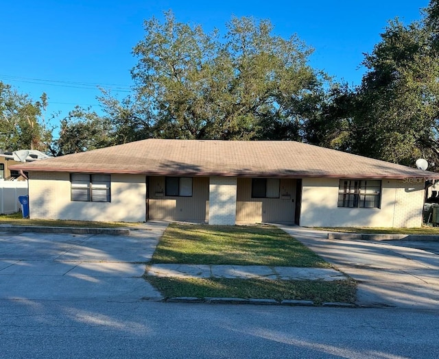 view of single story home