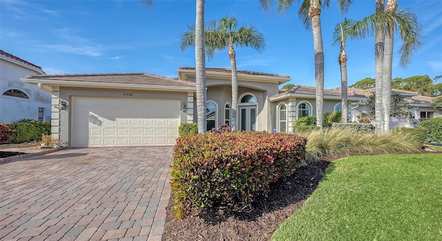 view of front of house with a garage