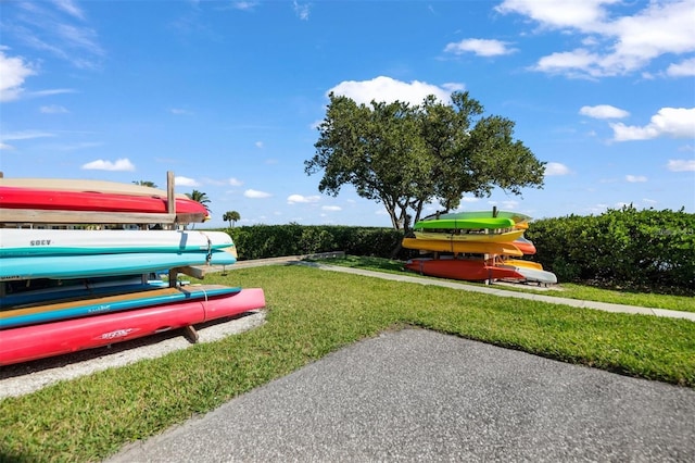 view of community with a lawn