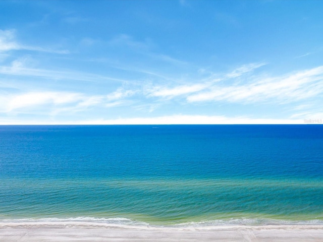 view of water feature featuring a beach view