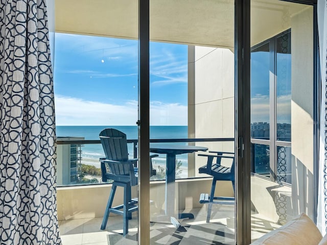 balcony with a water view