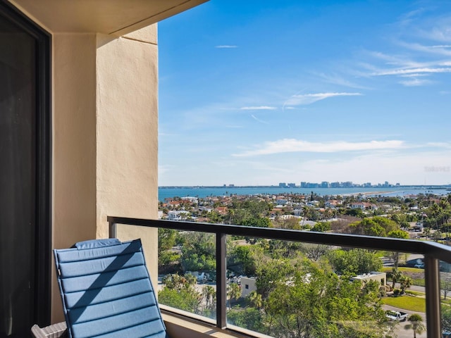 balcony with a water view