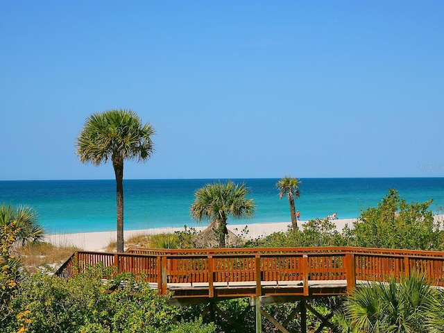 water view featuring a beach view