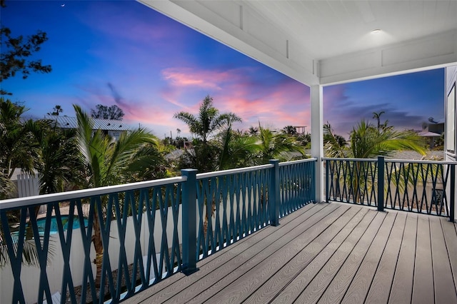 view of deck at dusk