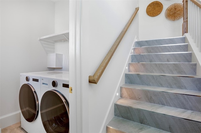 laundry area featuring washer and dryer